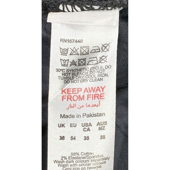 BooHoo Man Denim Jeans Men's Button Fly Black Distressed Hip Hop Size 38X32 - Picture 14 of 16